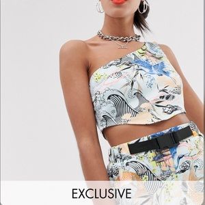 Reclaimed Vintage one shoulder crop top!